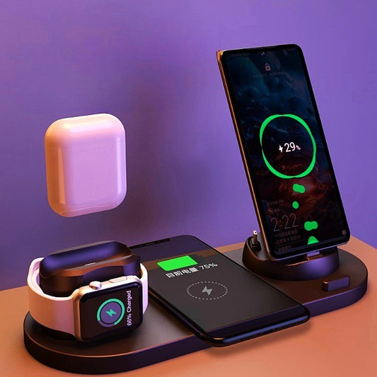 Versátil cargador rápido 6 en 1: iPhone, Apple Watch y más